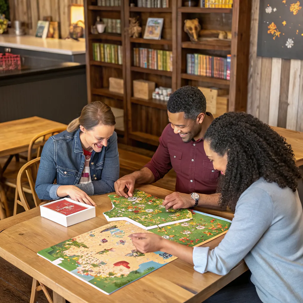 Team solving farm themed puzzles
